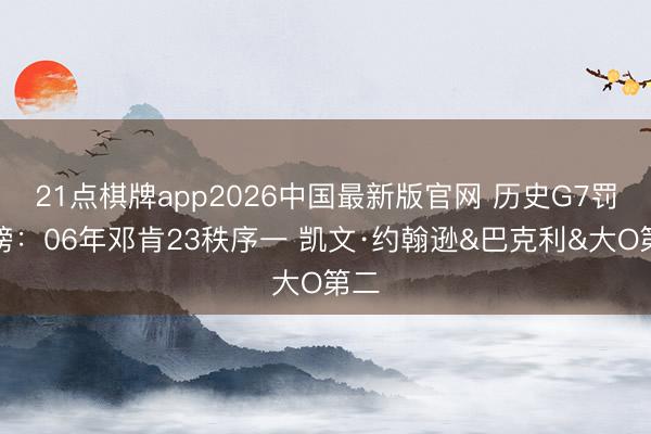 21点棋牌app2026中国最新版官网 历史G7罚球榜：06年邓肯23秩序一 凯文·约翰逊&巴克利&大O第二